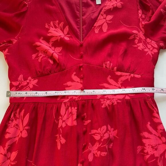 Chelsea28 Red Floral Button Front Dress size Medium - Picture 11 of 15